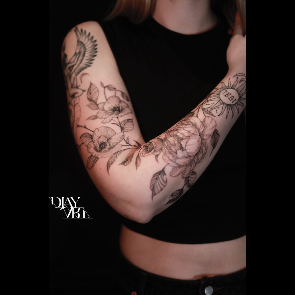Manchette florale grand format par DjayArt